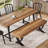 55-Inch Dining Bench, Rustic Kitchen Table Bench-438153854