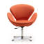 Raspberry Modern Wool Blend Upholstered Metal Swivel Balloon Chair in Orange-25675681