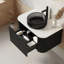 Meuble-lavabo mural flottant 30 po avec lavabo rond en verre noir transparent et tiroir-1345373455