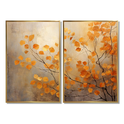 «Golden Autumn Forest Harmony», impressions sur toile surdimensionnées