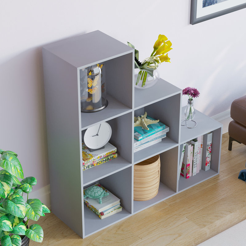 96.5cm H x 96.5cm W Bookcase, Grey