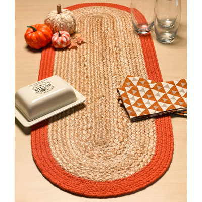 VERONA JUTE BORDER ROUND TABLE RUNNER