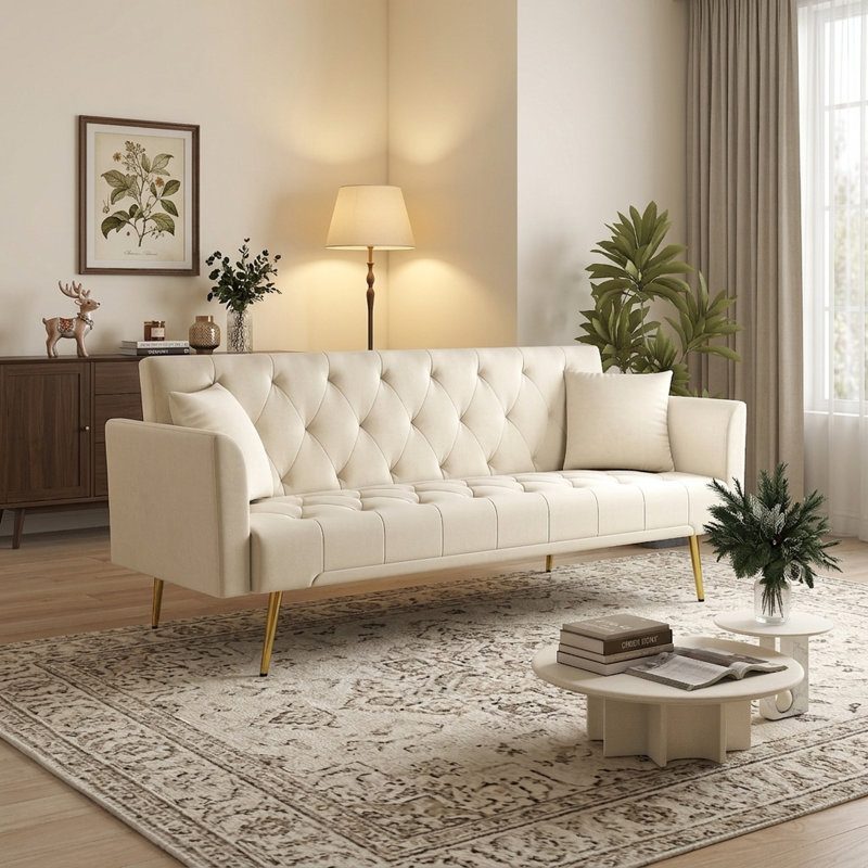 71.26 " Velvet Sleeper Sofa