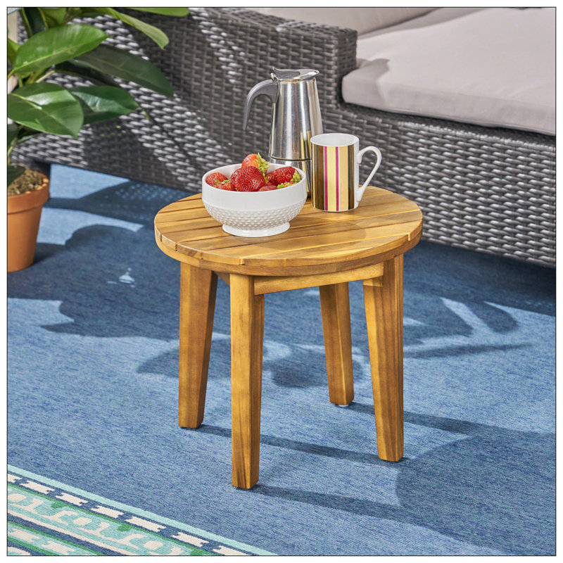 Table d'appoint d'extérieur en bois, Teck