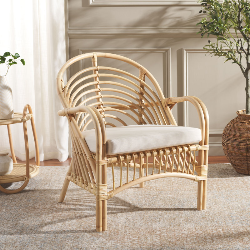 Chaise d'appoint Coltan avec coussin, Naturel / naturel