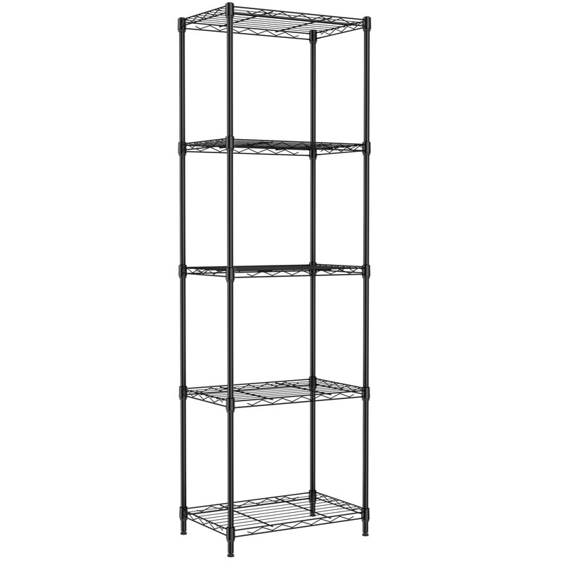 Étagère métallique à 5 niveaux de 45,7 cm (18 po) pour le rangement de la cuisine, du garde-manger, de la salle de bain, de la buanderie, du placard et des petits espaces.