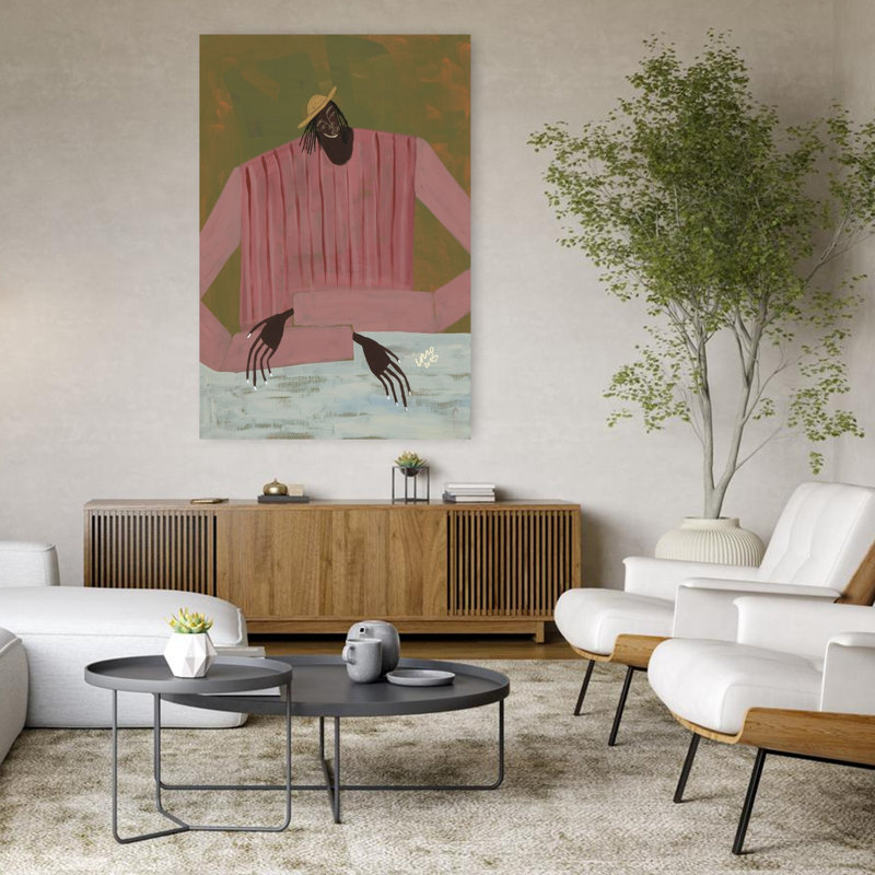 «For Now I Don't Know Abstract Contemporary Contemporary Portrait», art mural, H 48 po x l 32 po