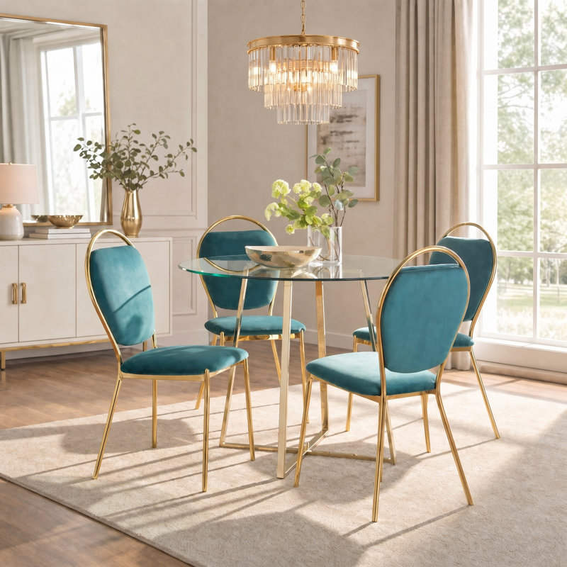 Chaises d'appoint rembourrées en velours Kayda, Vert