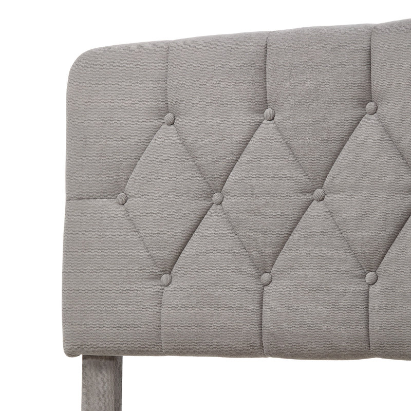 Grey Fabric Upholstered Wooden Bed Frame with Underbed Storage Drawers
