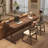 Tan Rectangular Solid Wood desk-109561856