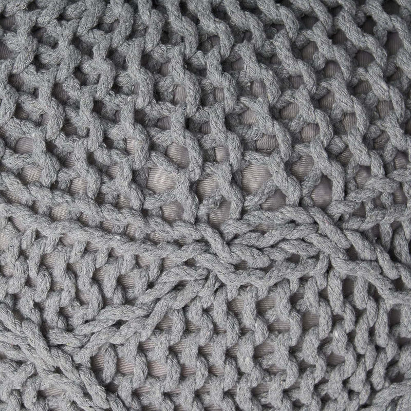 Pouf rond en laine 20 x 20, Gris