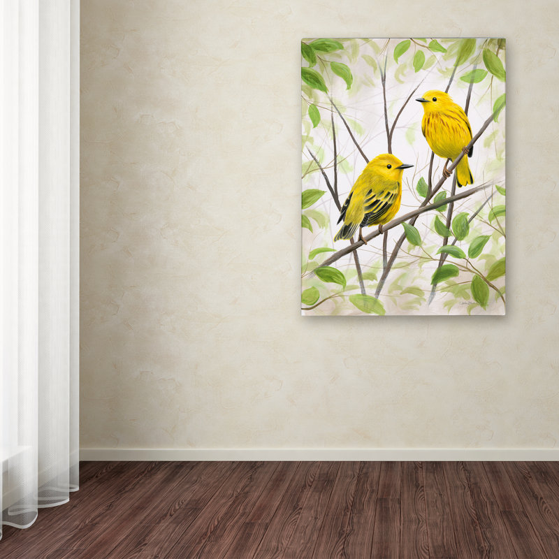 « printemps warblers », reproduction d’impression sur toile tendue, H 24 po x l 18 po