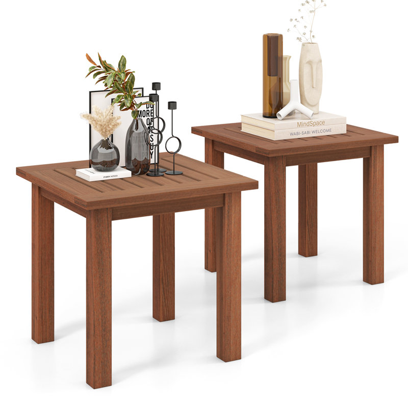 Idis Square Wood Outdoor Side Table , 17.5'' in. W 17.5'' in. D, 2