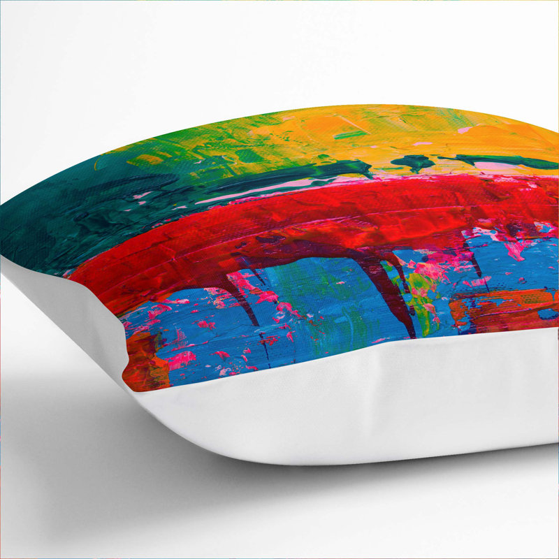Abstract Square Throw Cushion, White, 55 x 55 cm