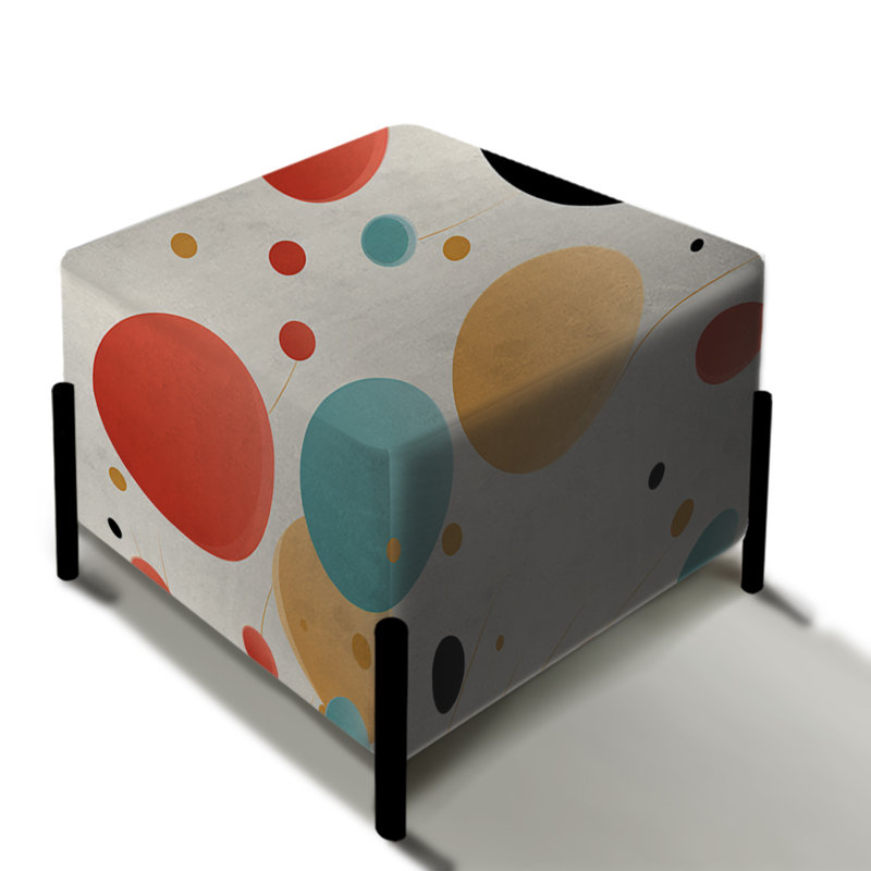 Motif contemporain à pois chic - Repose-pieds carré à pois