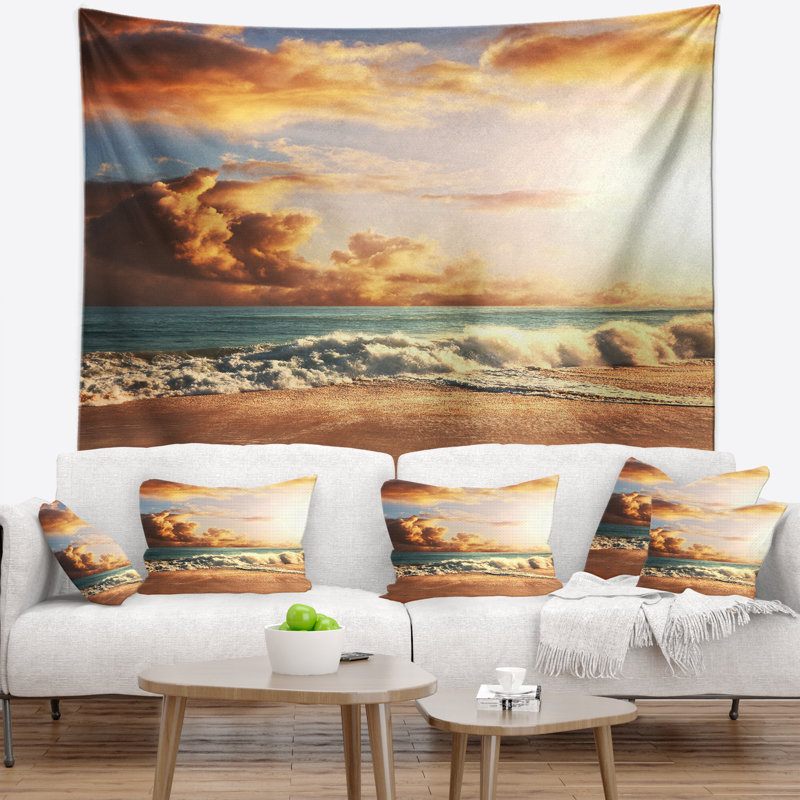 Tapisserie sur la plage, H 50 po x l 60 po
