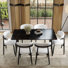 Juvan Modern 7-Piece Rectangular Marble Dining Table Set With 6 Faux Leather Chair
