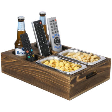 Snack Caddy for Beer, Beverages, and Remote Controls with HOME Cutout  Decoration