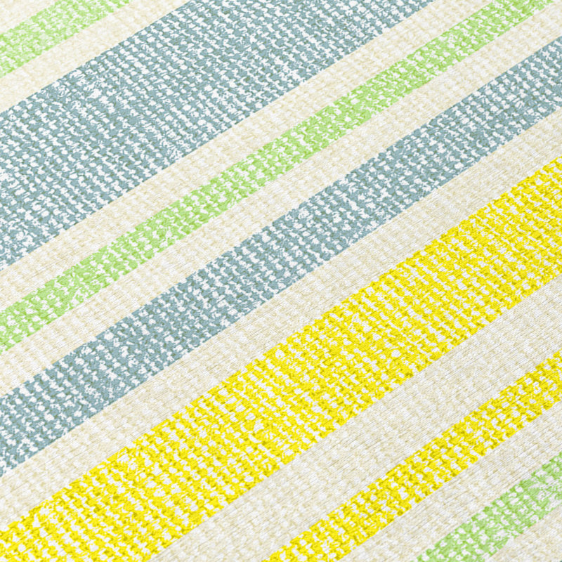 Kinslee Washable Striped Indoor / Outdoor Rug, Round 8'