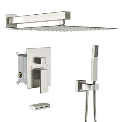 12 Inch Dual Shower Head Wall Mounted Shower System with Rough-In Valve