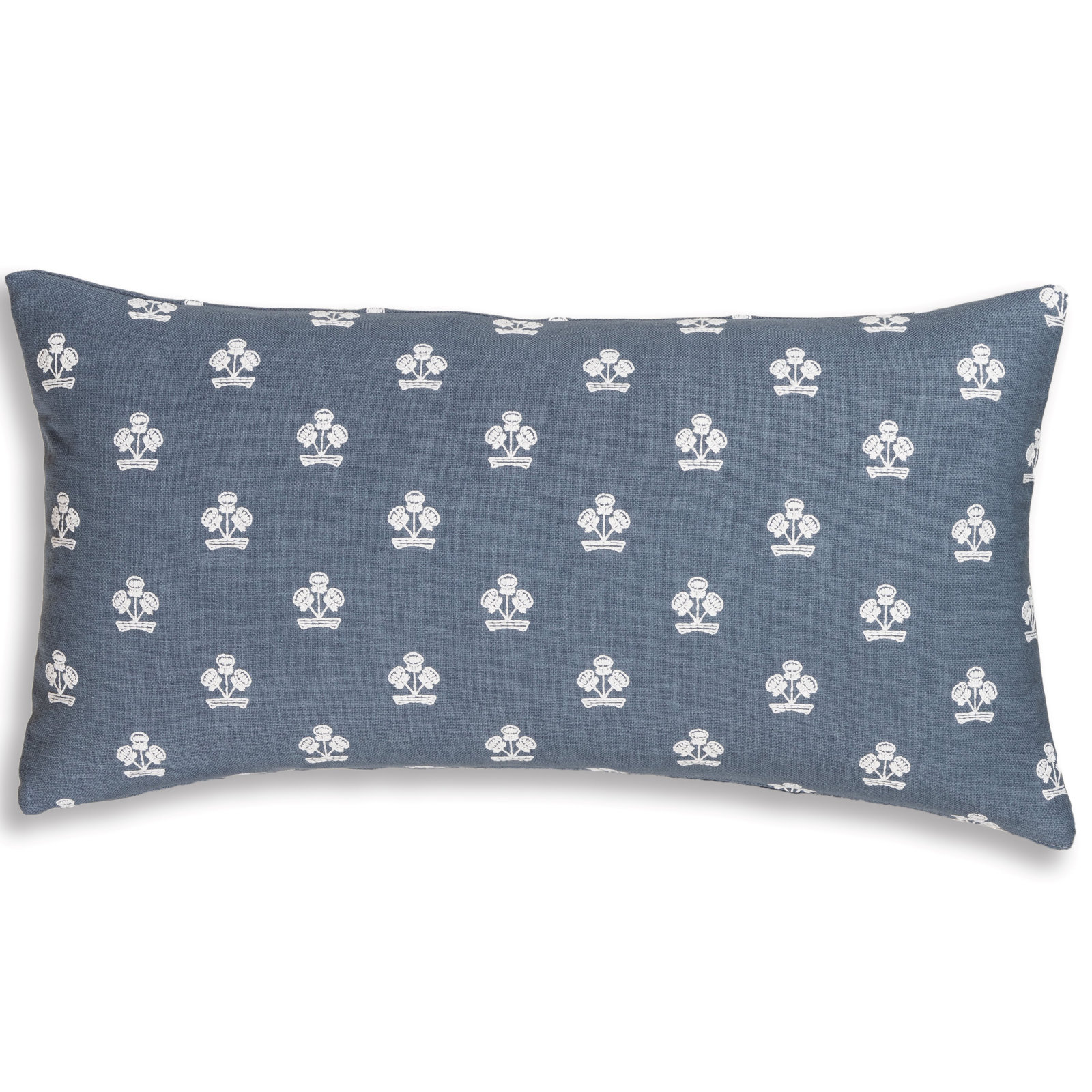 Chambray Floral 1, Polyester, Rectangle 12"H x 21"W
