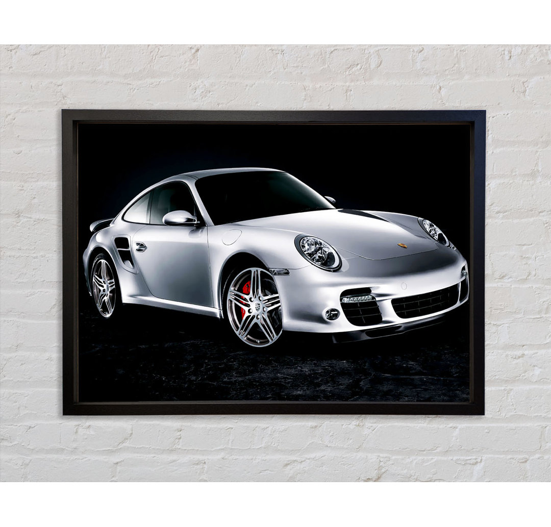 Porsche 911 Silver Beauty - Einzelner Bilderrahmen Kunstdrucke auf Leinwand