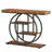 41.3 Inch Industrial Console Table with 4-Tier Rustic Brown Shelves, Unique Circle Metal Frame for Storage and Display, Narrow Entryway Accent-1837834521