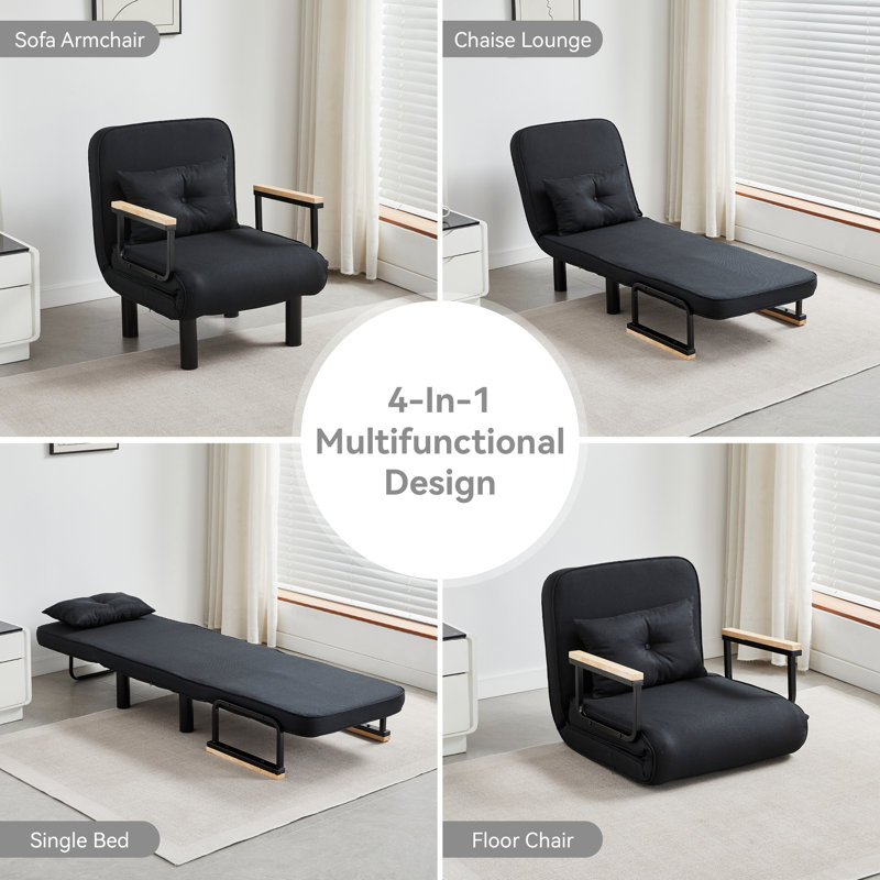Upholstered Accent Chair, Black