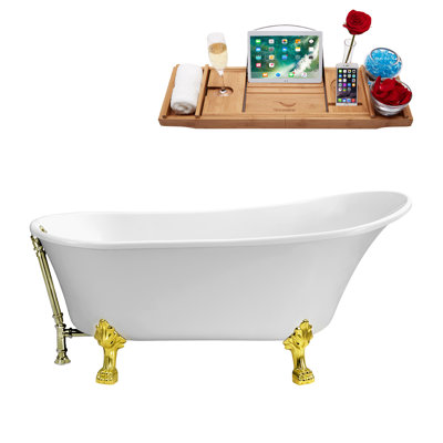 59.1'' x 27.6'' Soaking Acrylic Bathtub