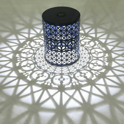Side Table With A Built-In Solar Powered Light, End Table, Accent Table