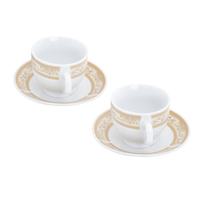 Porcelain Cappuccino Cup and Saucer