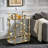 Larkynn Gold Finish Foliage Bar Cart With Mirror Top And Bottom