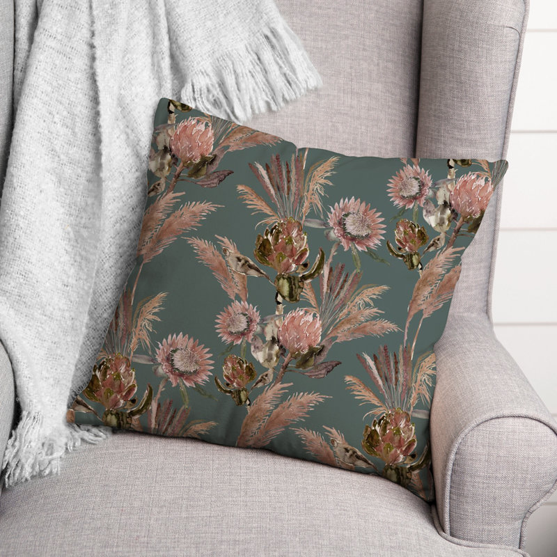 Polyester/Polyester Blend Throw Square Pillow Cover & Insert, Blue/Beige