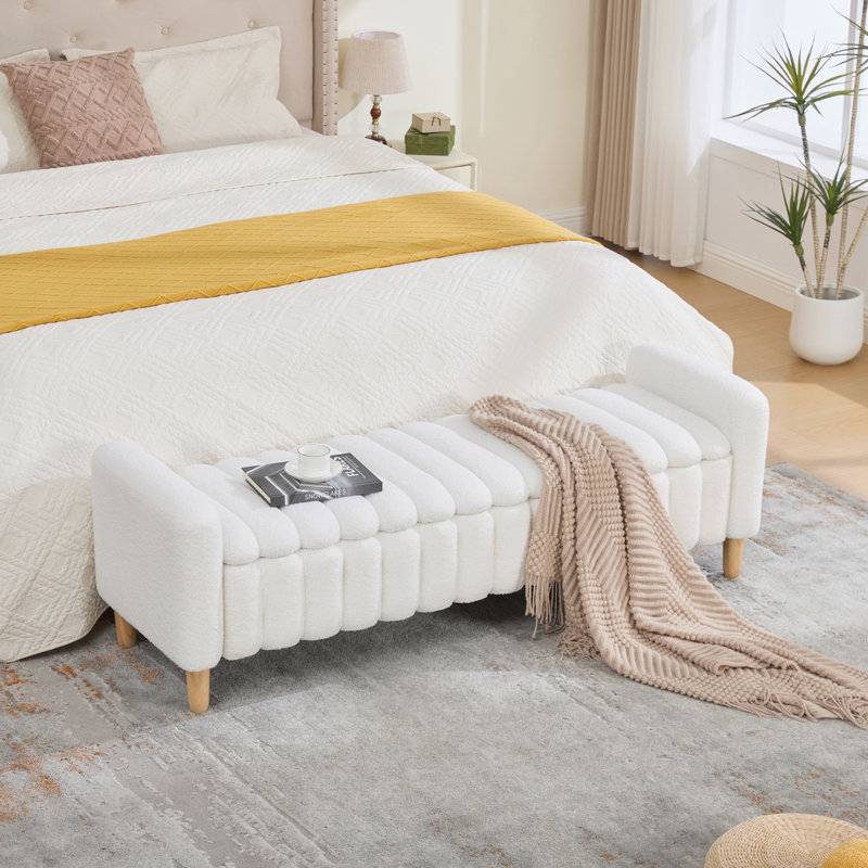Banc de bout rembourré de 63,3 po de largeur, Ivory, Ivory