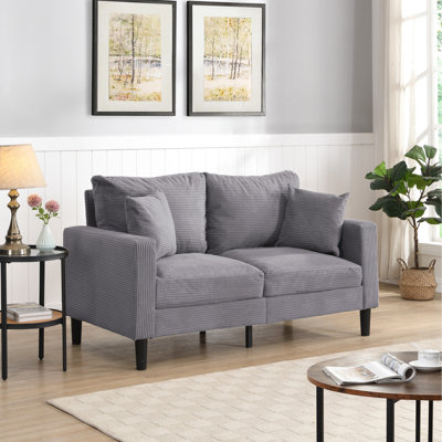 Grey 2 Couch, Comfortable And With Wooden Frame For Bedroom Use Upholstered , Grey, Stable Base Seating