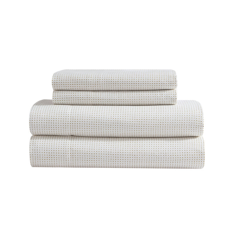 Marimekko Printed Organic Cotton Percale Sheet Sets, Queen Sheet Set with 2 Pillowcases, Black Striped