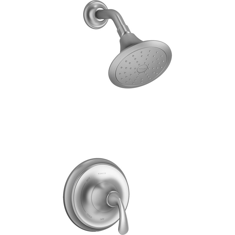 Forte Sculpted Rite-Temp Shower Trim With 1.75 Gpm Showerhead, Brushed Chrome