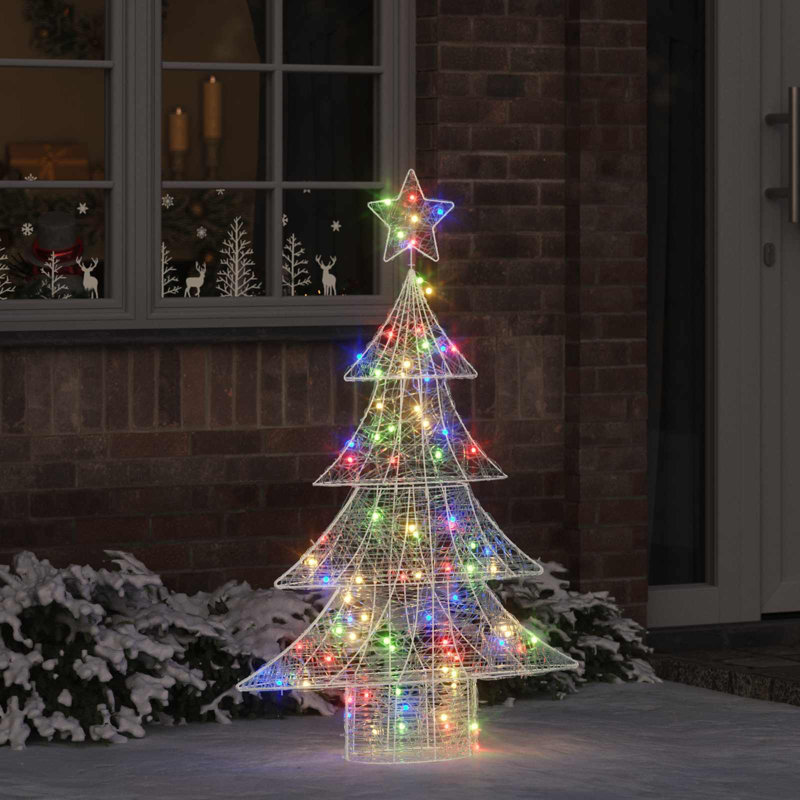 vidaXL Christmas Tree with 240 LEDs Acrylic, Multicolour, 122cm H x 82cm W x 20cm D