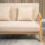 48,5 po beige pour les petits espaces, rembourré avec coussin décoratif et pieds en bois robustes