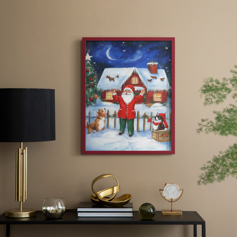 Reproduction encadrée - bois massif, H 15 po x l 12 po, Rouge