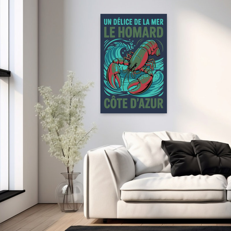 Lobster CAate d'Azur 1 Piece Wrapped Canvas Wall Art, 91.44 cm H x 60.96 cm W