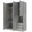 Armoire de rangement en bois à 2 portes pour la chambre à coucher, avec tablettes et 3 tiroirs-1314444161