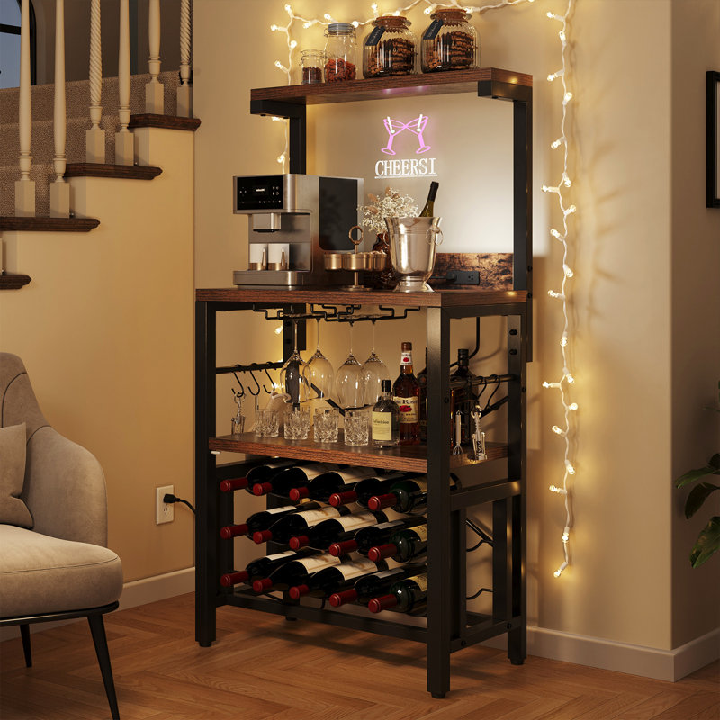 Ragusa Kitchen Storage Shelve with Microwave Compatibility & Display Wine Rack