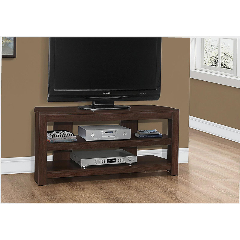 TV cabinet, 42 inches, upright, media entertainment center, storage shelf, living room, bedroom, brown wood grain, Cherry