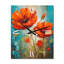 «Blossoming Poppes Sky», peinture d'horloge murale surdimensionnée-99640171