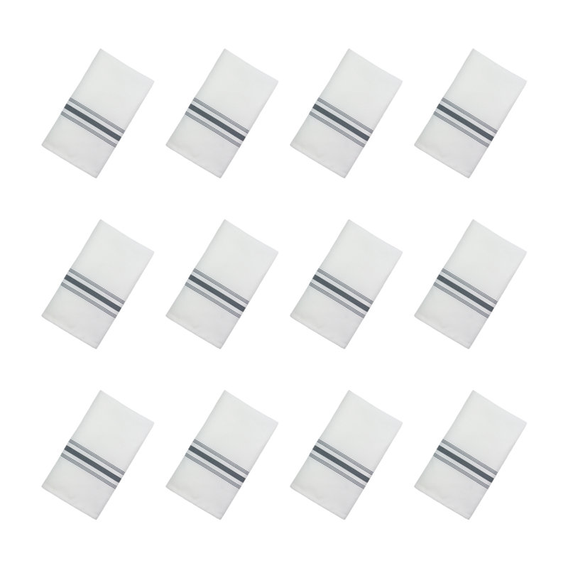 Polyester Striped Rectangle Napkin, Gray