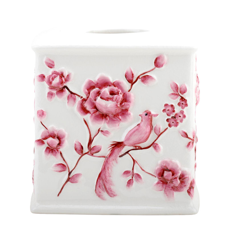 Bathroom Accessory Set, Pink/White