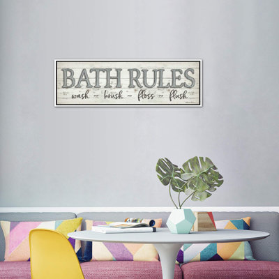 «Bath Rules» par Susie Boyer - reproduction d'art textuel