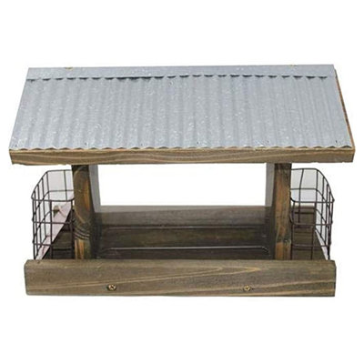 Wood Hanging Hopper Bird Feeder