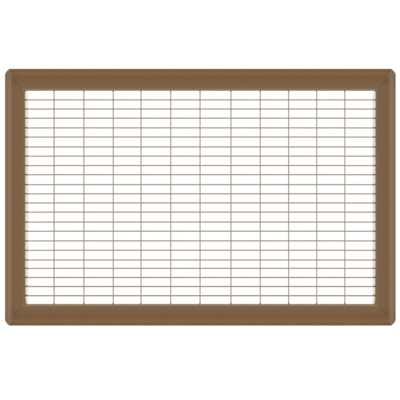 Gril de plancher brun de gros calibre, H 0,9 po x l 12 po x L 24 po